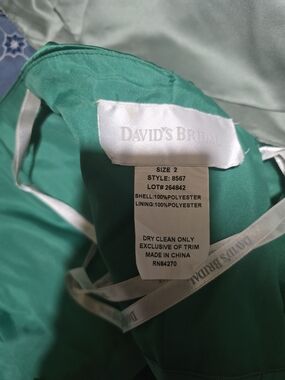 David's Bridal Teal Green Prom Dress